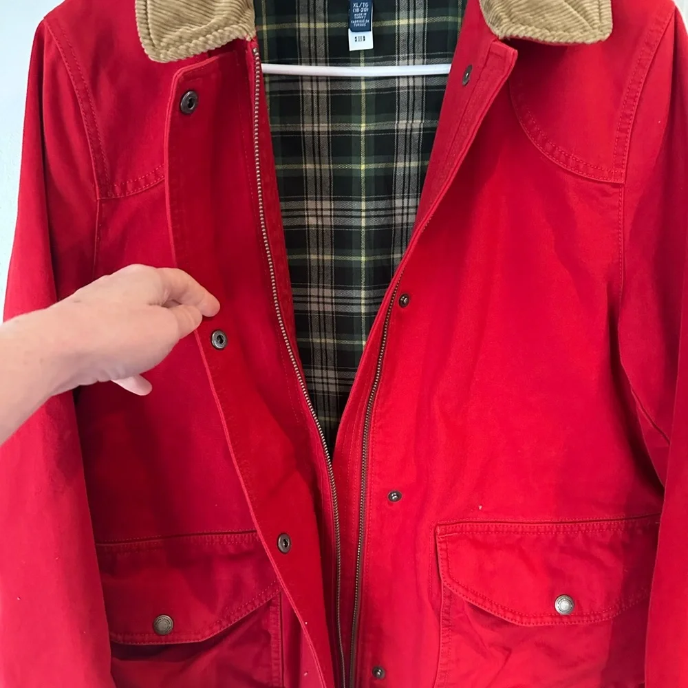 Polo Ralph Lauren Canvas Barn Jacket Women’s Small Red Cord Collar-read descr - Picture 3 of 10